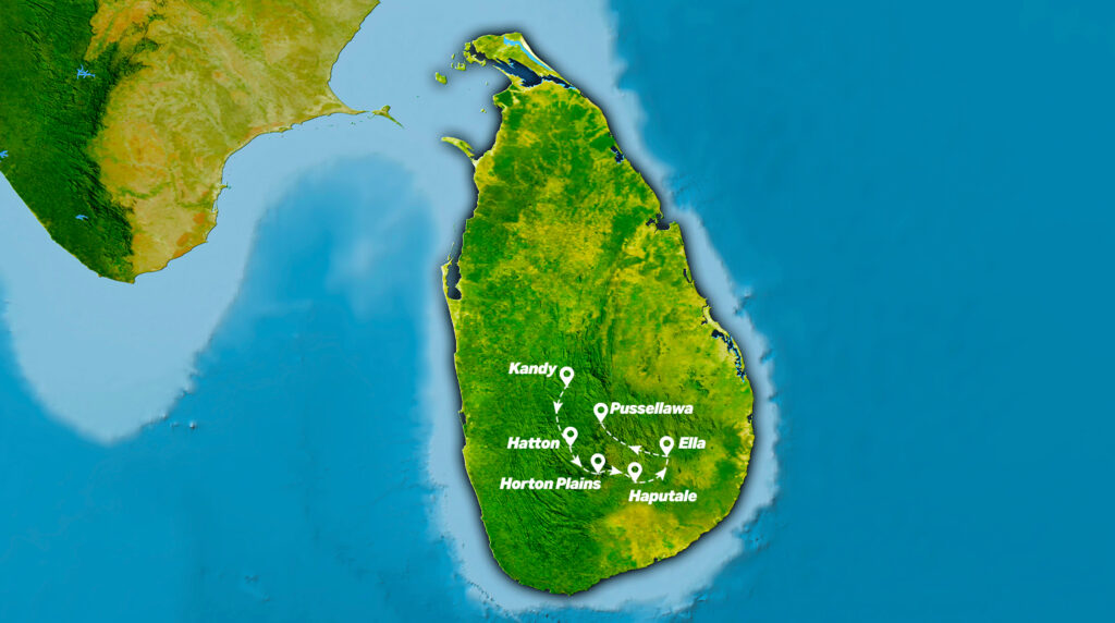 Pekoe Trail - srilankan map